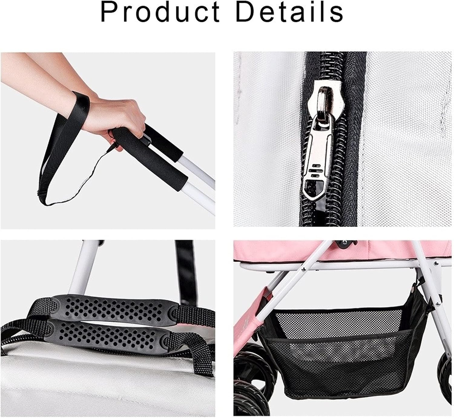 Premium Pet Stroller Cat Dog Wózki dla średnich psów, składany wózek dla kota dla 2 kotów Wózki dla psów Wózki dla małych psów Oddychający wózek dla psa Wózek buggy (kolor: jasnoszary) (ciemnoszary)