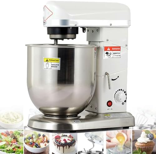 Profesjonalny mikser stojakowy, 3 Speed 10L Mixing Bowl 500W Elektryczny z Beater & Dough Hok, komercyjny mikser kuchenny i mikser, biały