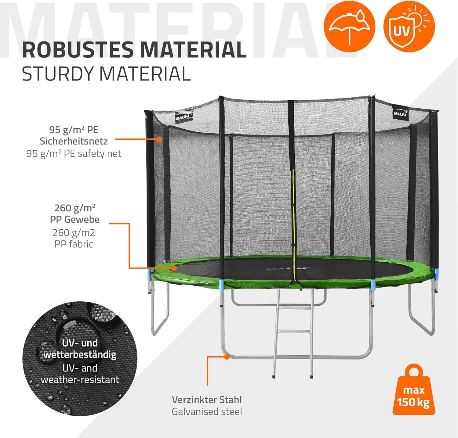 Hauki Trampolin Outdoor Ø183/244/305/366/427 cm PL
