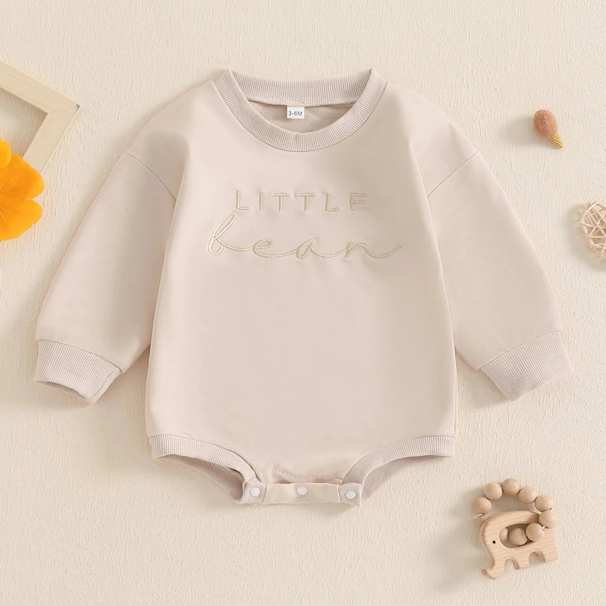 Baby Sweatshirt Bodysuit Letter Embroidery Long Sleeve Clothes