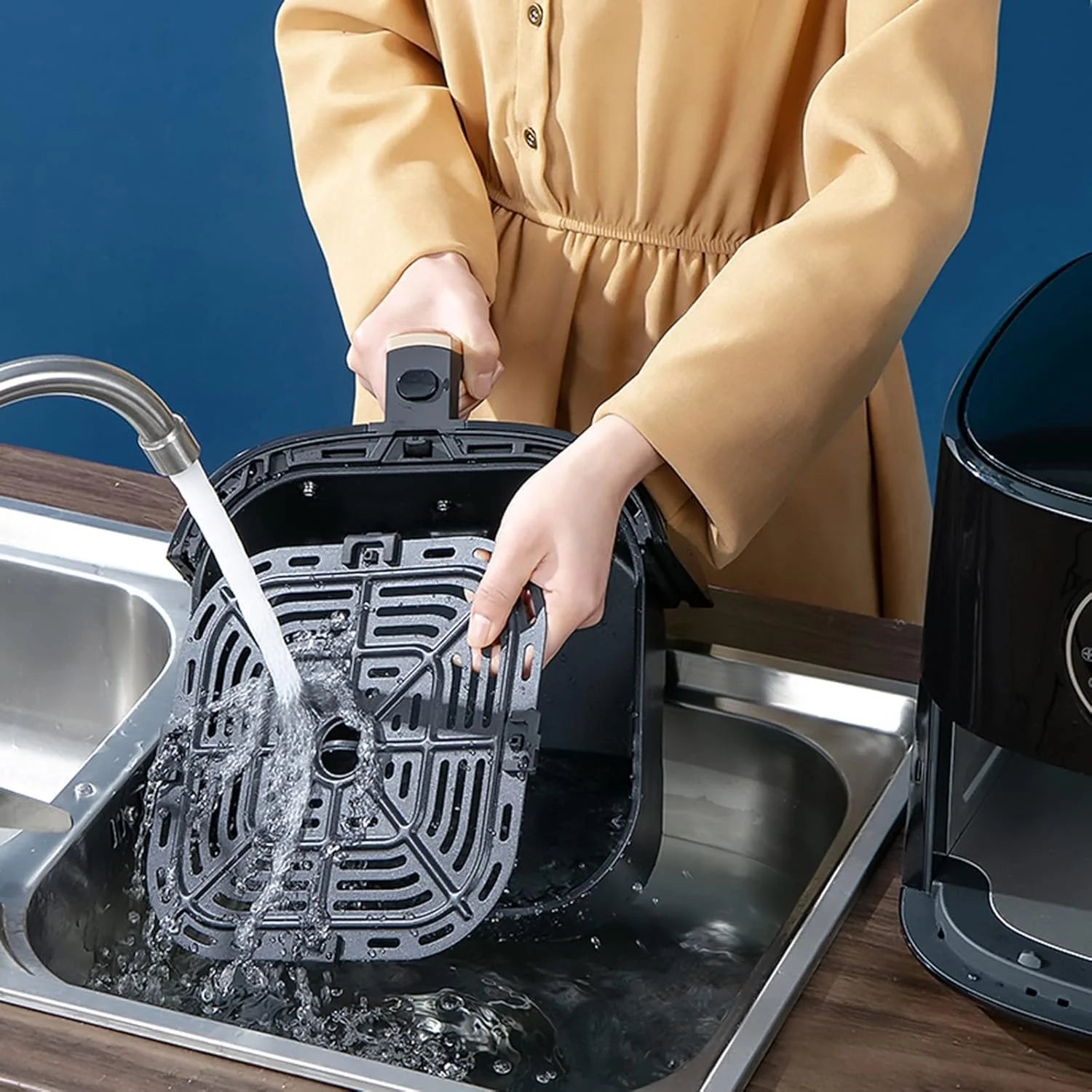 5L Beztłuszczowa Frytkownica Powietrzna Z Inteligentnym Ekranem Dotykowym, 360° Cyrkulacja Gorącego Powietrza, Domowa Frytkownica Powietrzna O Niskiej Zawartości Tłuszczu