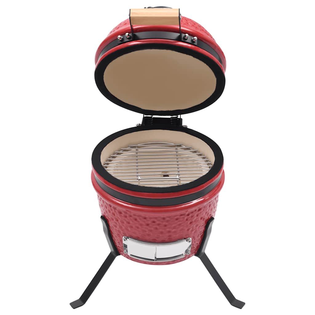 2 w 1 ceramiczny grill wędzarniczy Kamado czerwony 56 cm vidaxl