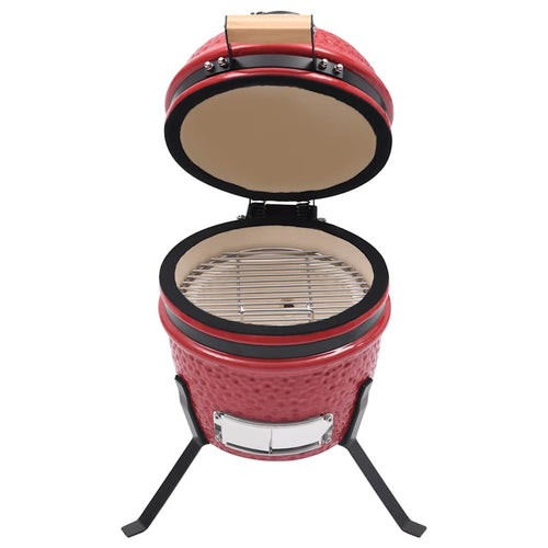 2 w 1 ceramiczny grill wędzarniczy Kamado czerwony 56 cm vidaxl