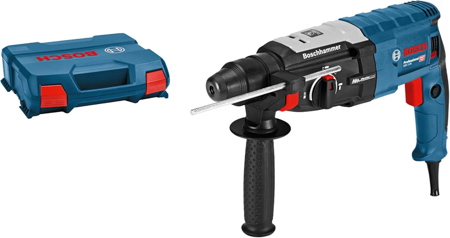Bosch Professional: młot udarowo-obrotowy GBH 2-28 F (880 W, wymienny uchwyt SDS plus, ogranicznik głębokości, 6-częściowy zestaw wierteł i dłut, walizka L-Case) – Amazon Exclusive Set