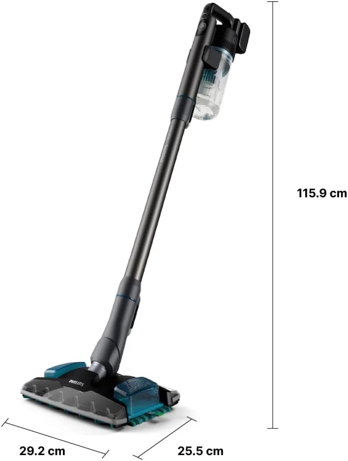 Philips Bezprzewodowy Odkurzacz Serii 8000 Pet, Wysoka moc ssania, 80 Min Czas Pracy, Rozpoznawanie Podłóg, Wyświetlacz Inteligentny, Nasadki z LED, Nasadka Pet&AquaPlus (XC8055/01)
