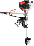 2.3HP 2 Stroke Outboard Motor, 52cc Marine Boat Motor with Air Cooling System, Manual Pull Start for Fishing Boats Water Motor Tools, CDI Ignition System, 3-Blade Propeller, Anti-Vortex Baffle