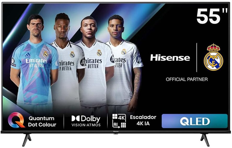 Hisense 50A7KQ QLED VIDAA Smart TV, telewizor 50 cali, z technologią Quantum Dot Colour, 60 Hz VRR, Dolby Vision, Bluetooth i HDMI, udostępnianie na telewizorze, Alexa wbudowana (2023)