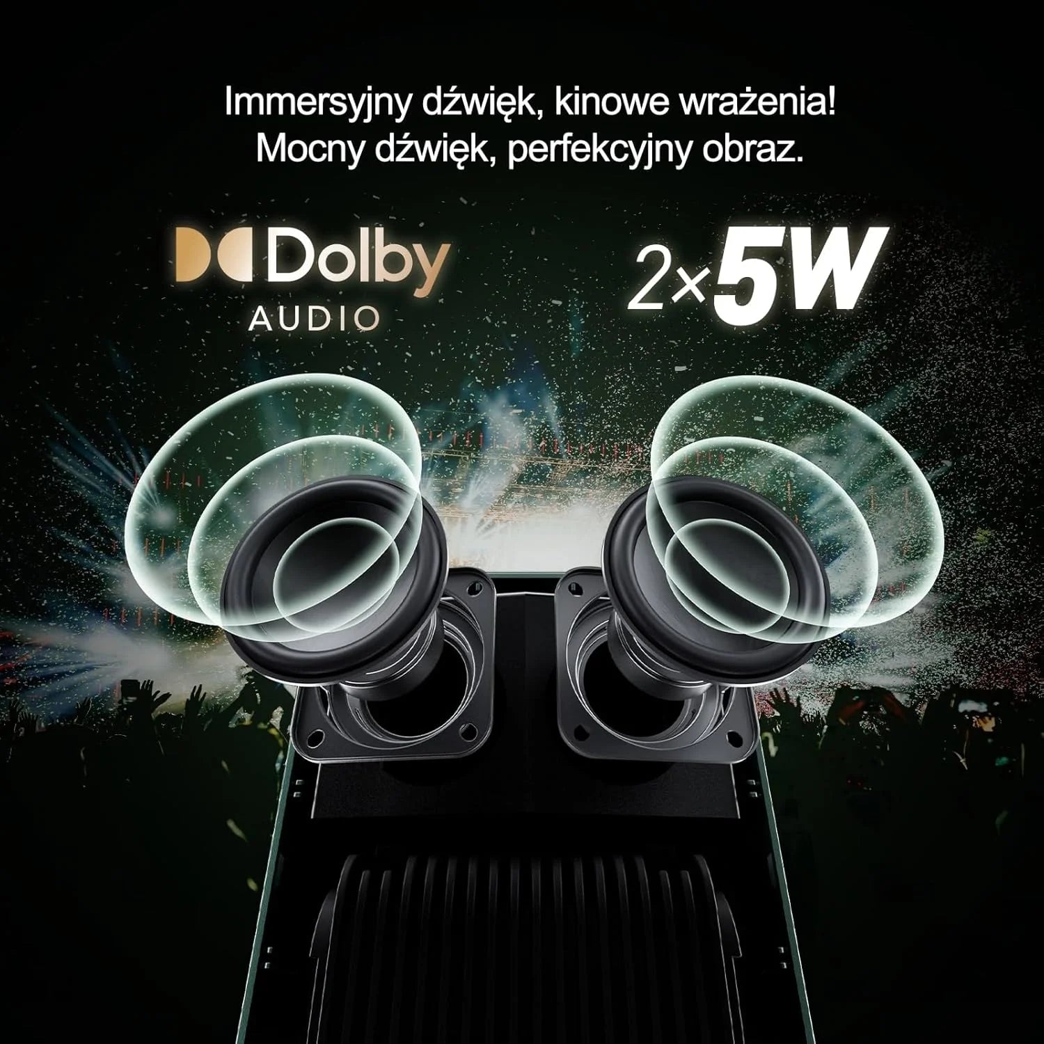 WEMAX Inteligentny Projektor Google TV 1080P Full HD, Obsługa 4K, 320 ISO Lm, MEMC Płynność na Mecze 2026, Auto Focus i Keystone, Omijanie Przeszkód, HDR10, Dolby Audio, WiFi 5G, Bluetooth