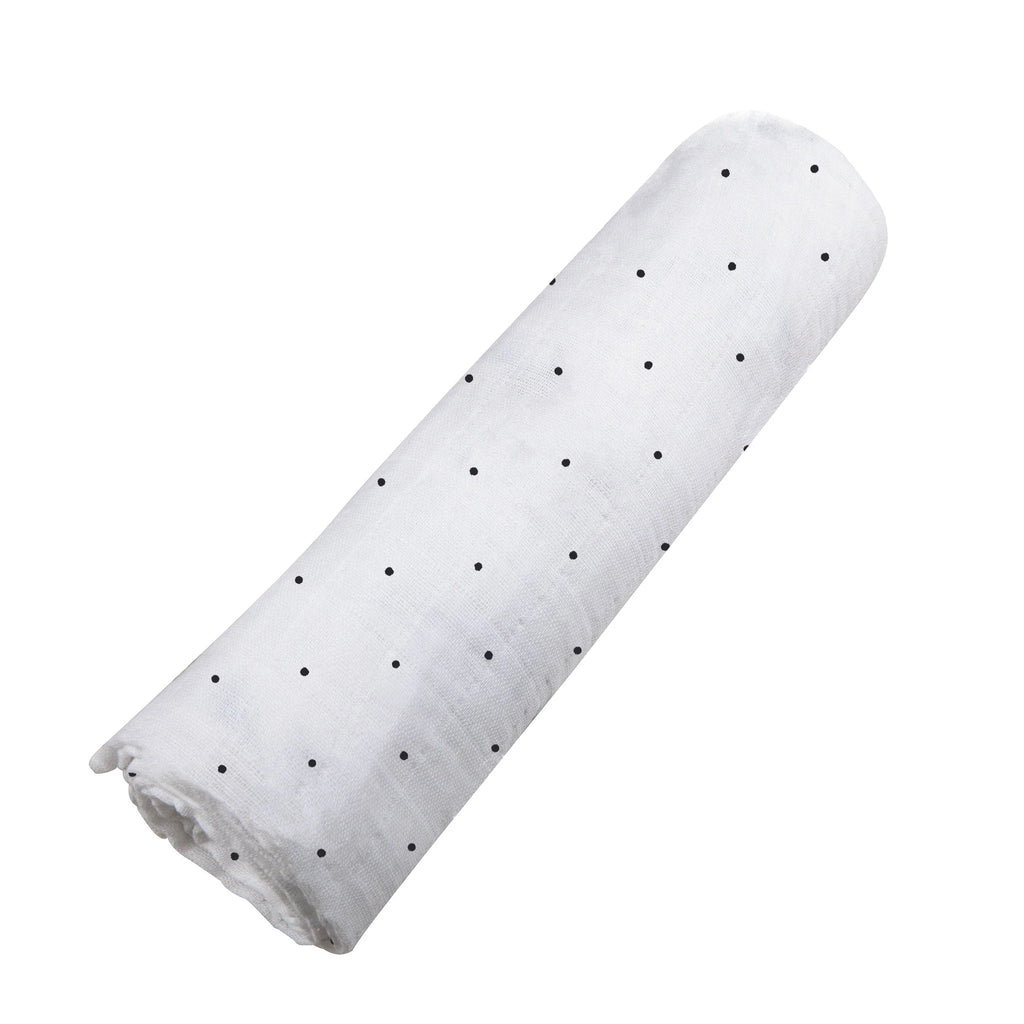 Black and White Polka Dot Bamboo Swaddle