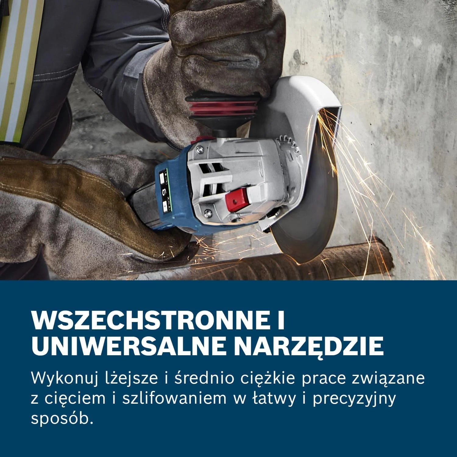 Bosch Professional 18 V firmy Bosch: akumulatorowa szlifierka kątowa GWS 18V-11 S (Ø tarczy 125 mm, 2x GBA 5.0Ah, ładowarka GAL 1880, walizka L-BOXX)