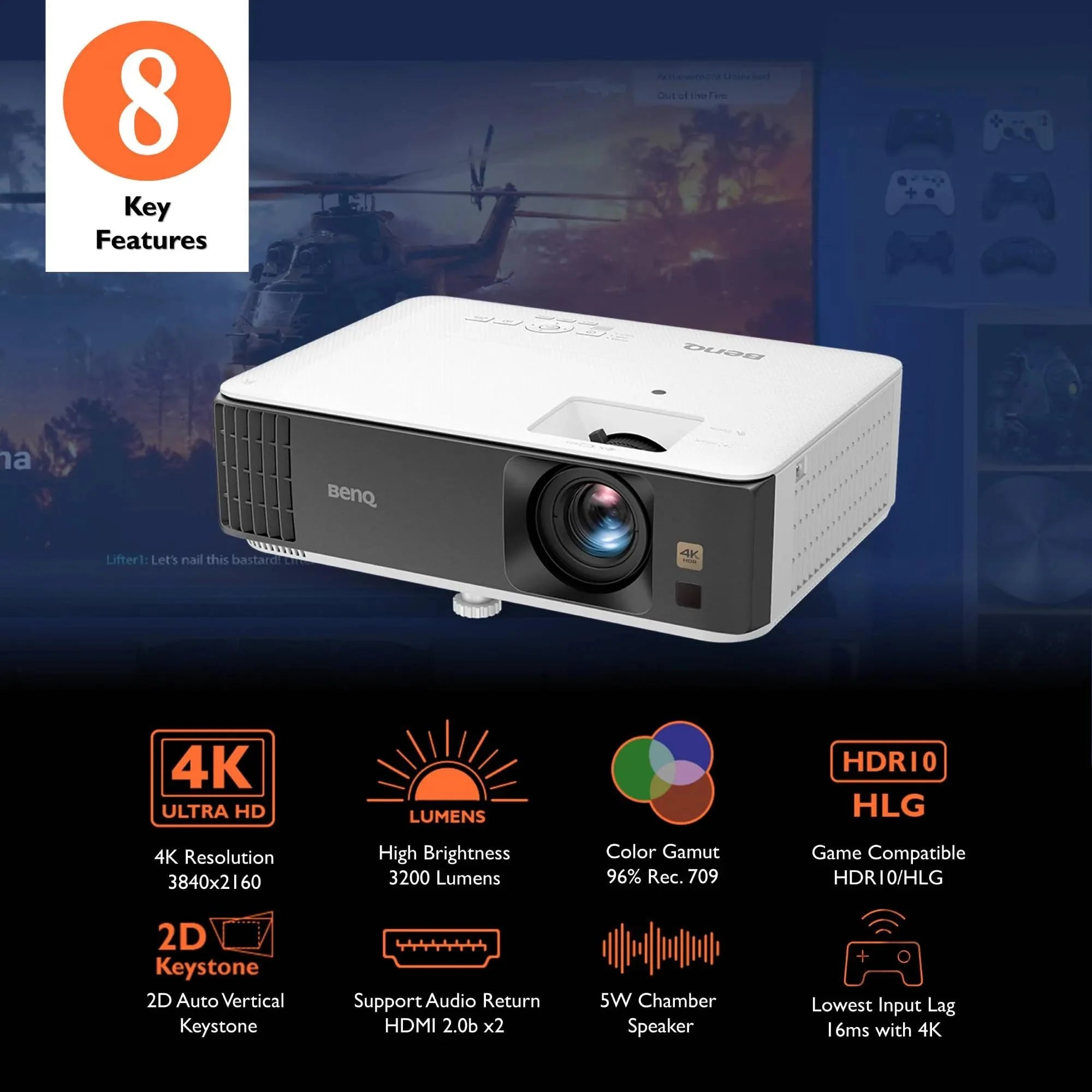 Benq 9H.Jgy77.13E M353300 Projektor, Biały, 3000 Lumenów