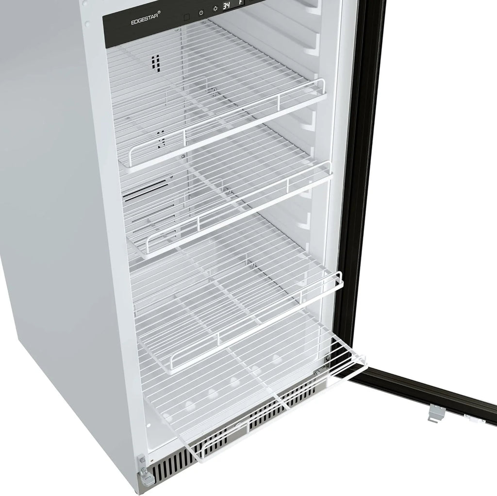 22 Wide 10.1 Cu. Ft. Commercial Beverage Merchandiser – Stainless Steel, Temp Alarm, Reversible Door