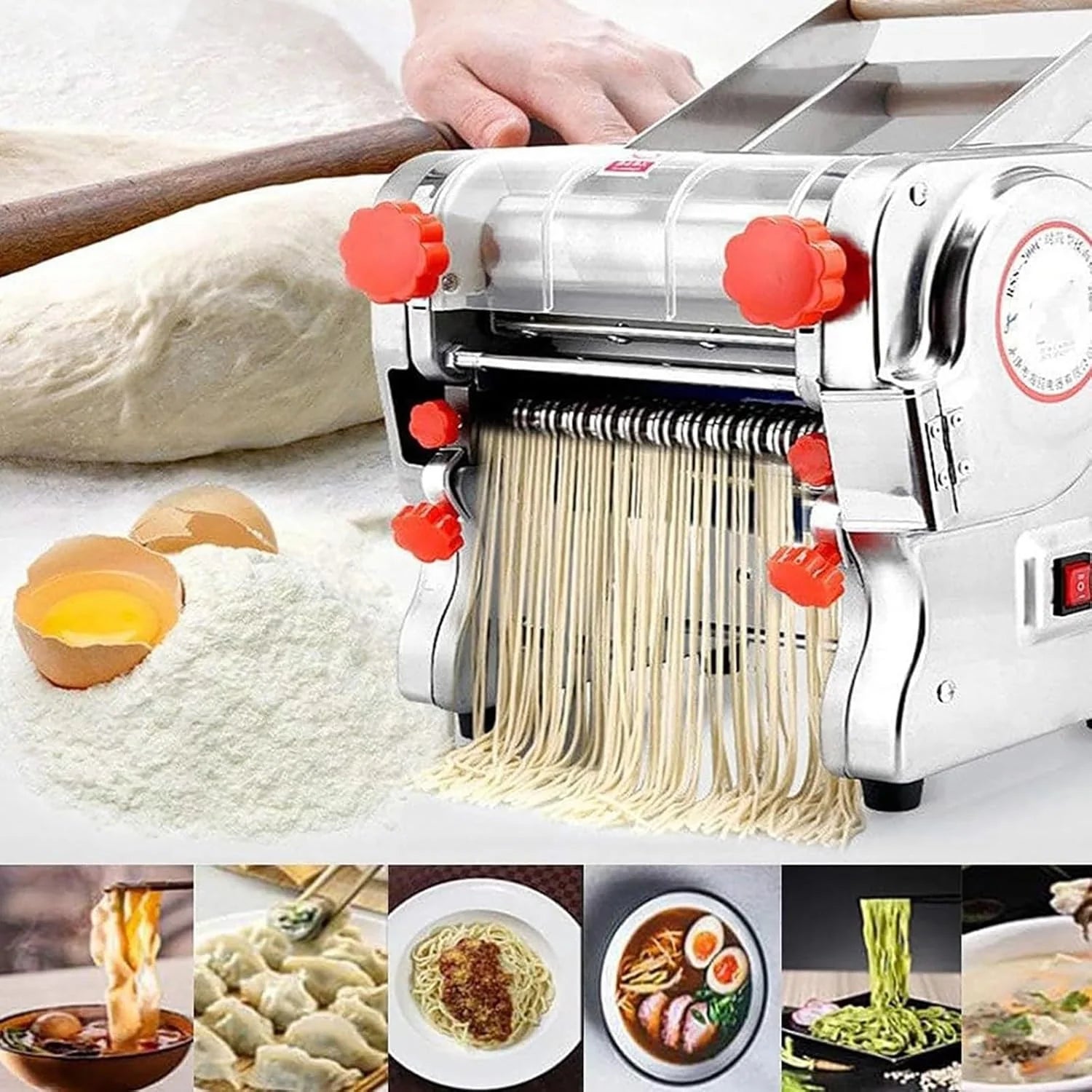 Wszechstronna korba narzędziowa, profesjonalna maszyna do świeżych makaronów, ręczna maszyna do makaronu ze stali nierdzewnej, do lasagne, spaghetti, makaronu, tagliatelles (180-typ kneading)