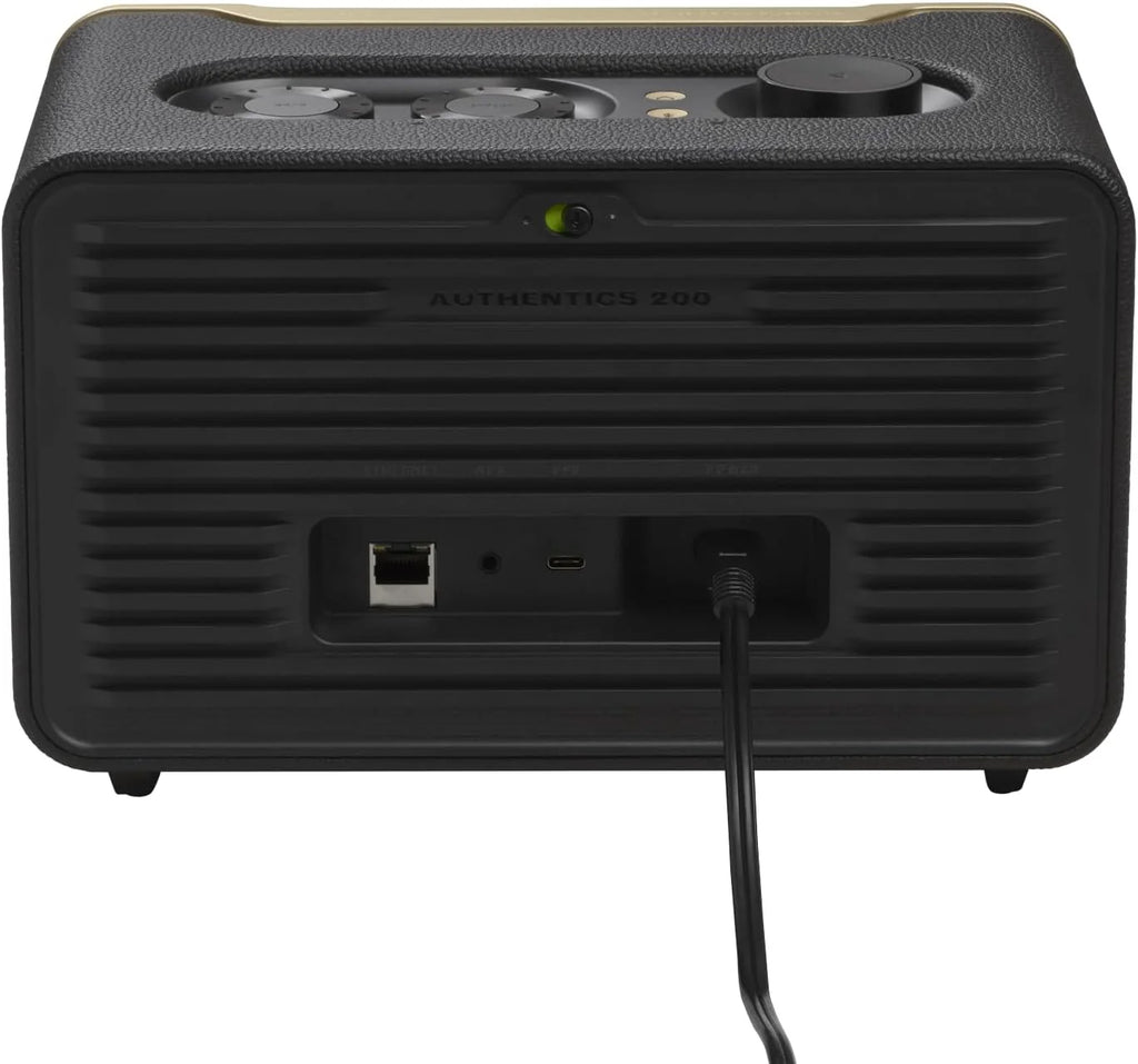 JBL Authentics 300, Głośnik Bezprzewodowy, 8h Odtwarzania, z Wbudowanym Wi-Fi, Bluetooth, Dźwiękiem Stereo i Mocnym Basem, Kompatybilny z Alexa i Google Home, w Stylu Retro