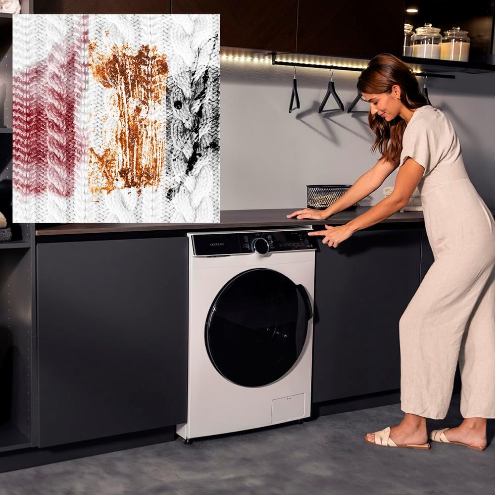 Cecotec Pralka 8 kg z ładowaniem przednim Bolero DressCode 8900 Inverter FullColor Steel A. stal 1400 obrotów, ekran 10,3, 11 programów, falownik, SteamMax, klasa A