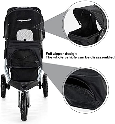 Premium Pet Spacer dla kotów Do 55lbs, Lekki jednocylity Fold 3-kołowy wózek z absorpcją wstrząsów, Przestronny pod koszem, Uchwyt na wodę, Smooth Ride on Any Terrain, łatwe przechowywanie