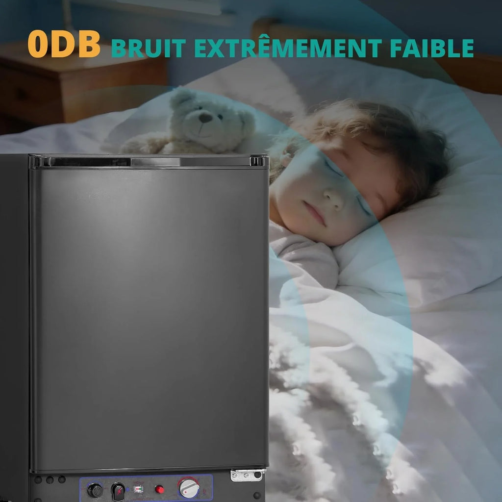 SMETA 60L Lodówka Gazowa 12V, 230V, AC/DC, 3-Drożna, Z Odwracalnymi Drzwiami, Idealna Do Przyczepy Kempingowej, Vanów, Kempingu, Off-Grid, Domków Letniskowych i Garaży