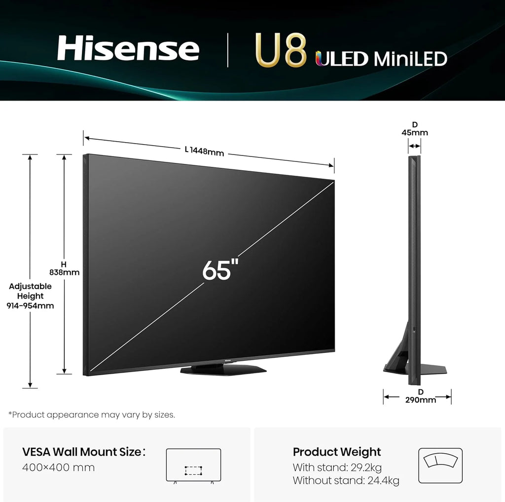Hisense 50A7KQ QLED VIDAA Smart TV, telewizor 50 cali, z technologią Quantum Dot Colour, 60 Hz VRR, Dolby Vision, Bluetooth i HDMI, udostępnianie na telewizorze, Alexa wbudowana (2023)