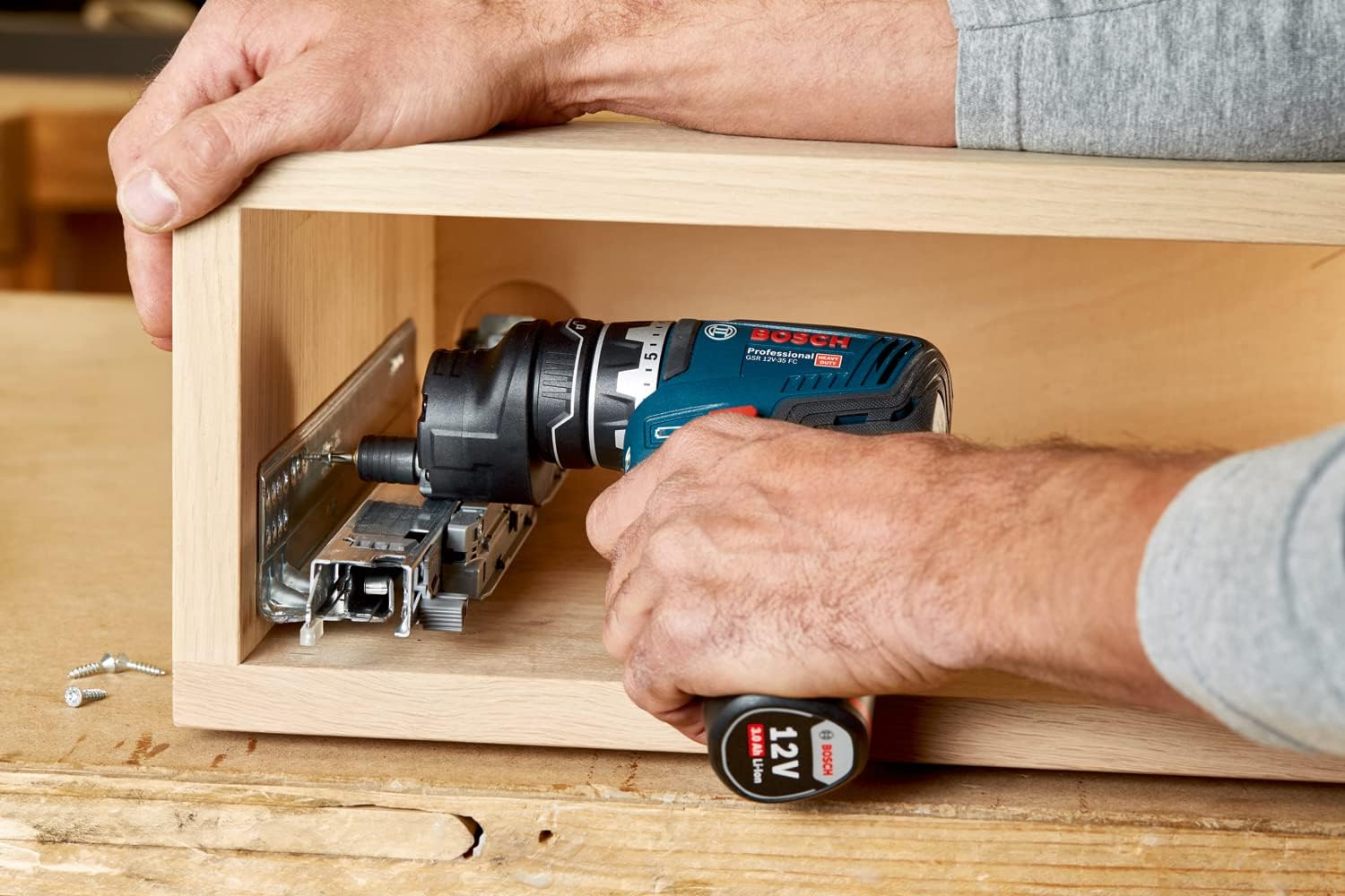 Bosch Professional Gsr 12V-35 Fc Wiertarko-Wkrętarka, Niebieski/Czarny, ‎44,5 x 36 x 12 cm