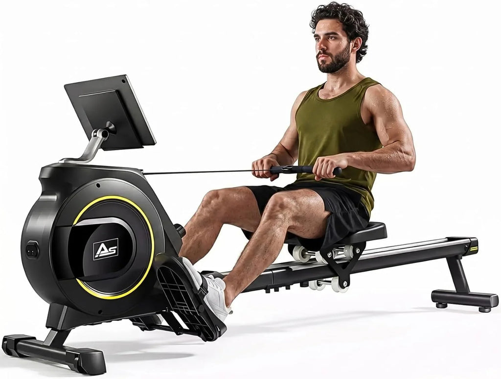 AsVIVA RA11 wioślarz składany | magnetyczny system hamowania i elektronicznie regulowany opór | wioślarz do domu | trening całego ciała i wytrzymałość | fitness | domowy trener do budowy mięśni i