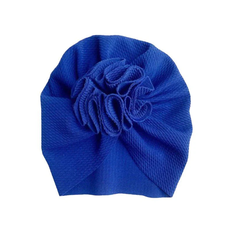 Newborn Baby Headwrap with Soft Stretchy Fabric and Flower Accent