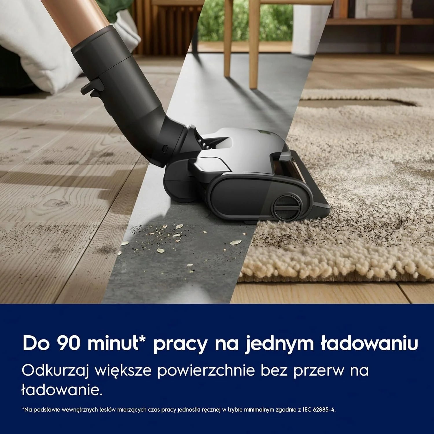 Electrolux Odkurzacz Bezprzewodowy Ultimate 800 EP82AB25UG, Dysza wielopowierzchniowa PowerPro, Ergonomiczna konstrukcja i tryb automatyczny na powierzchni, Czas pracy 90 minut, Miejska Szarość