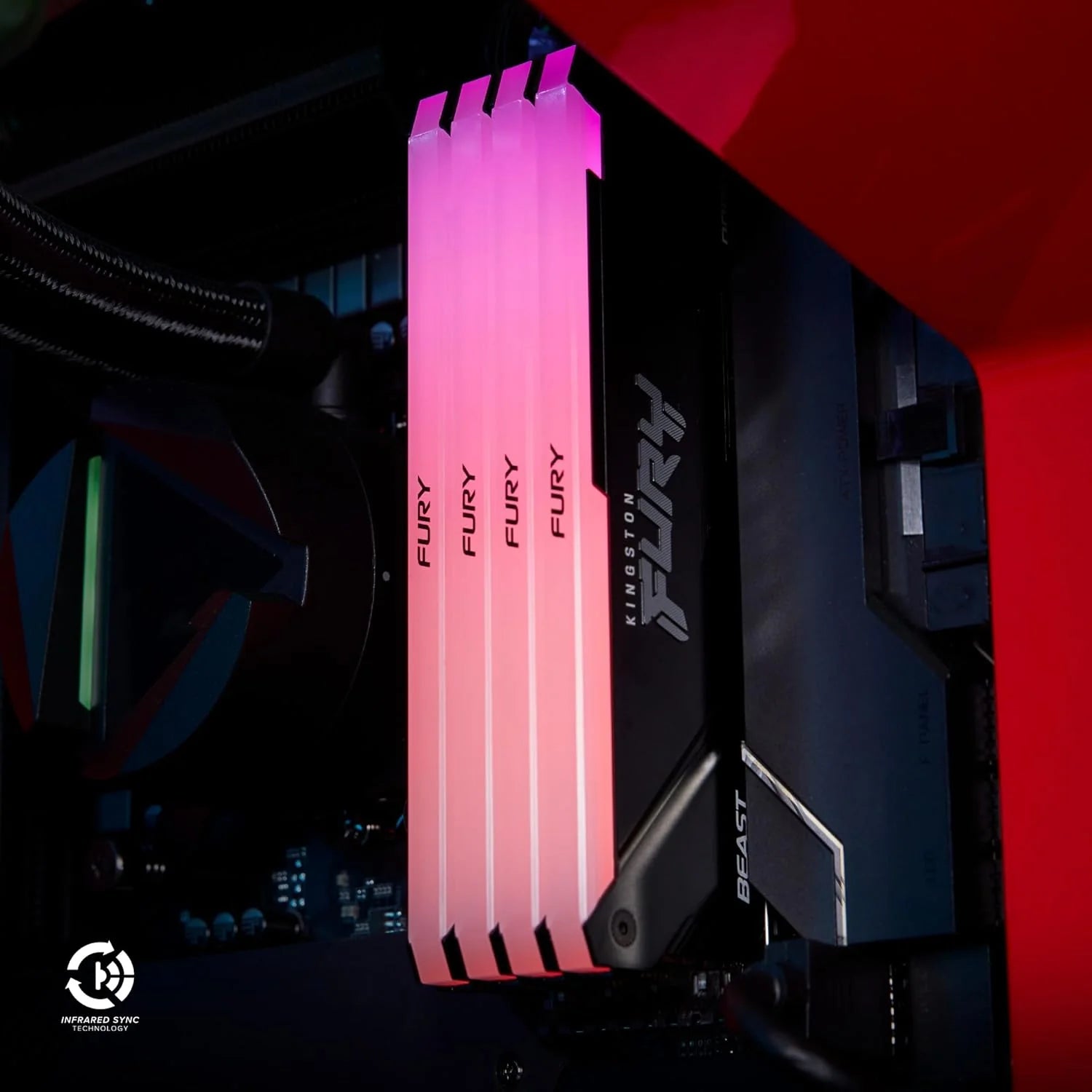 Kingston FURY Beast RGB 32 GB 3200 MT/s DDR4 CL16 DIMM (zestaw 2) pamięć komputera KF432C16BB2AK2/32