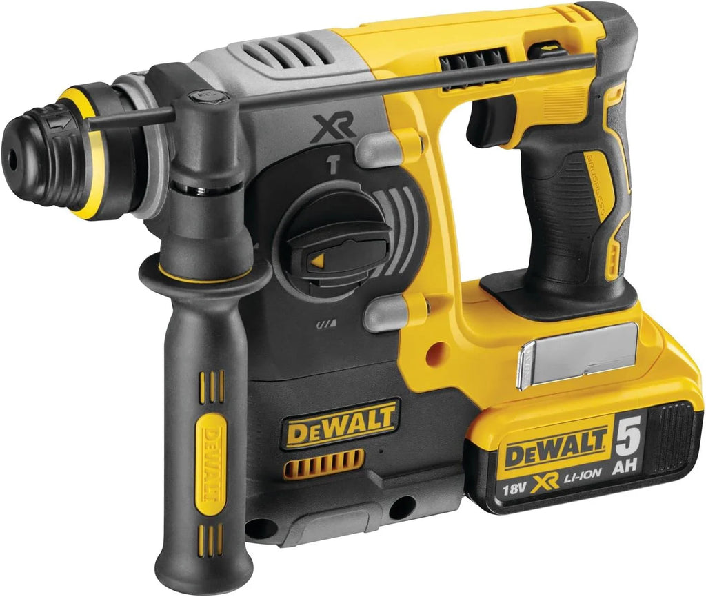 DEWALT Zestaw 3 narzędzi XR 18 V bezszczotkowa wiertarka kompaktowa wkrętarka, wkrętarka udarowa, dziurkacz SDS-Plus, XR 18 V 5 Ah Li-Ion, 3 baterie, 2 zestawy TSTAK DCK368P3T-QW