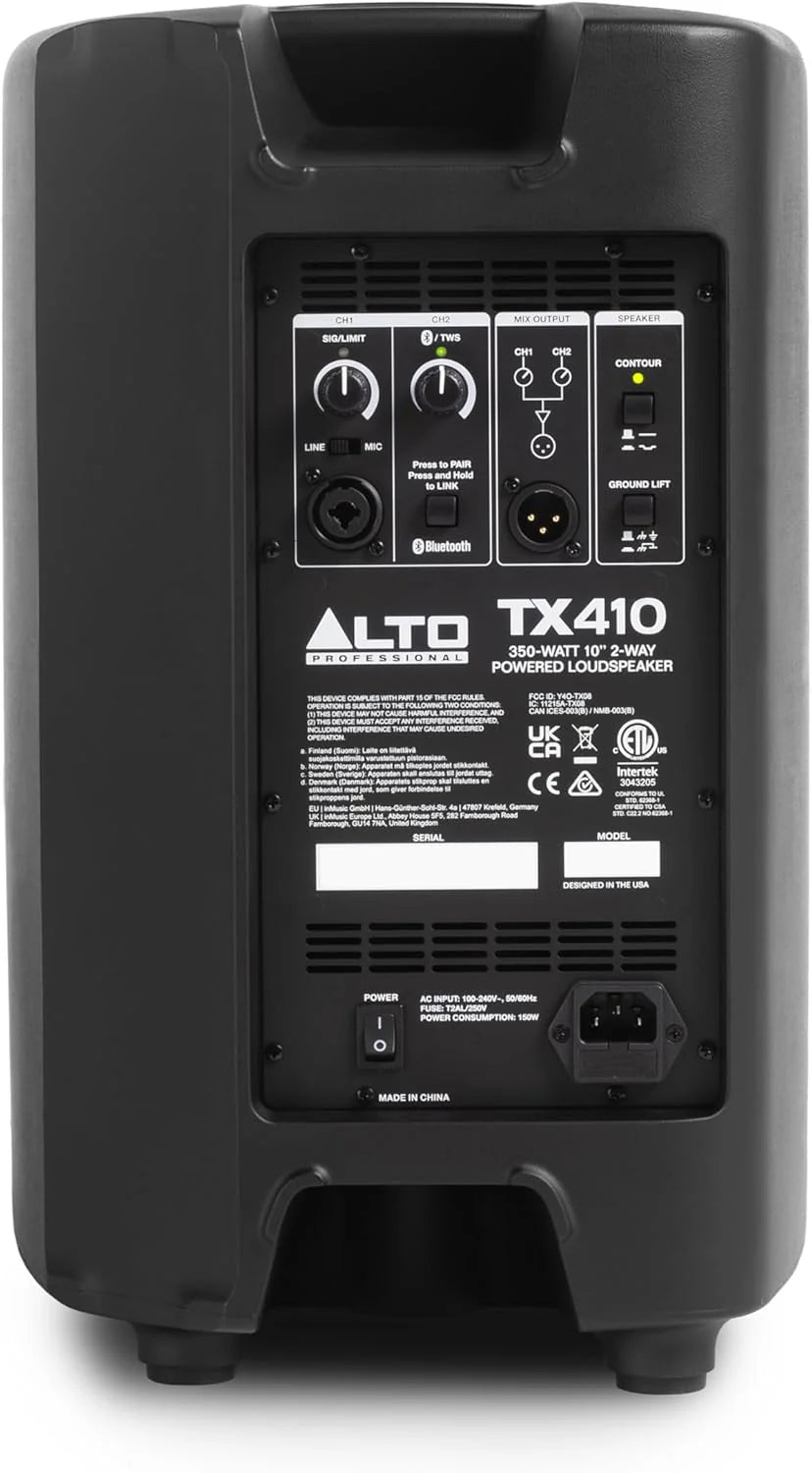 ALTO TS410 Aktywny Głośnik PA 2000W 10 z 3-Kanałowym Mikserem, Bluetooth, Bezprzewodowym Podłączaniem Głośników, DSP i Aplikacją