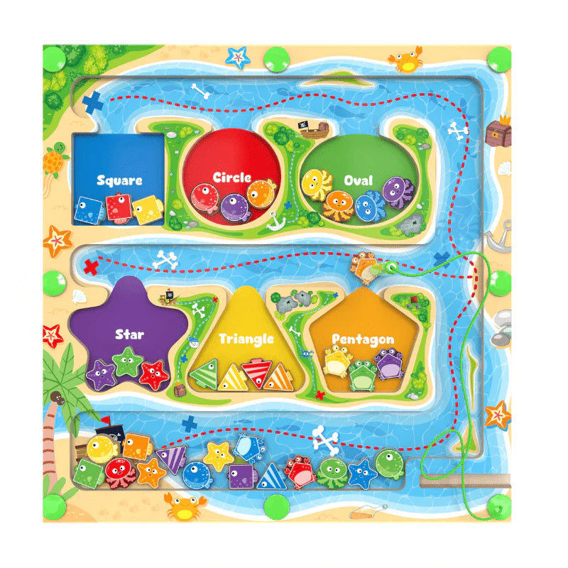 Montessori Magnetic Color & Number Maze Board, Ages 3–6