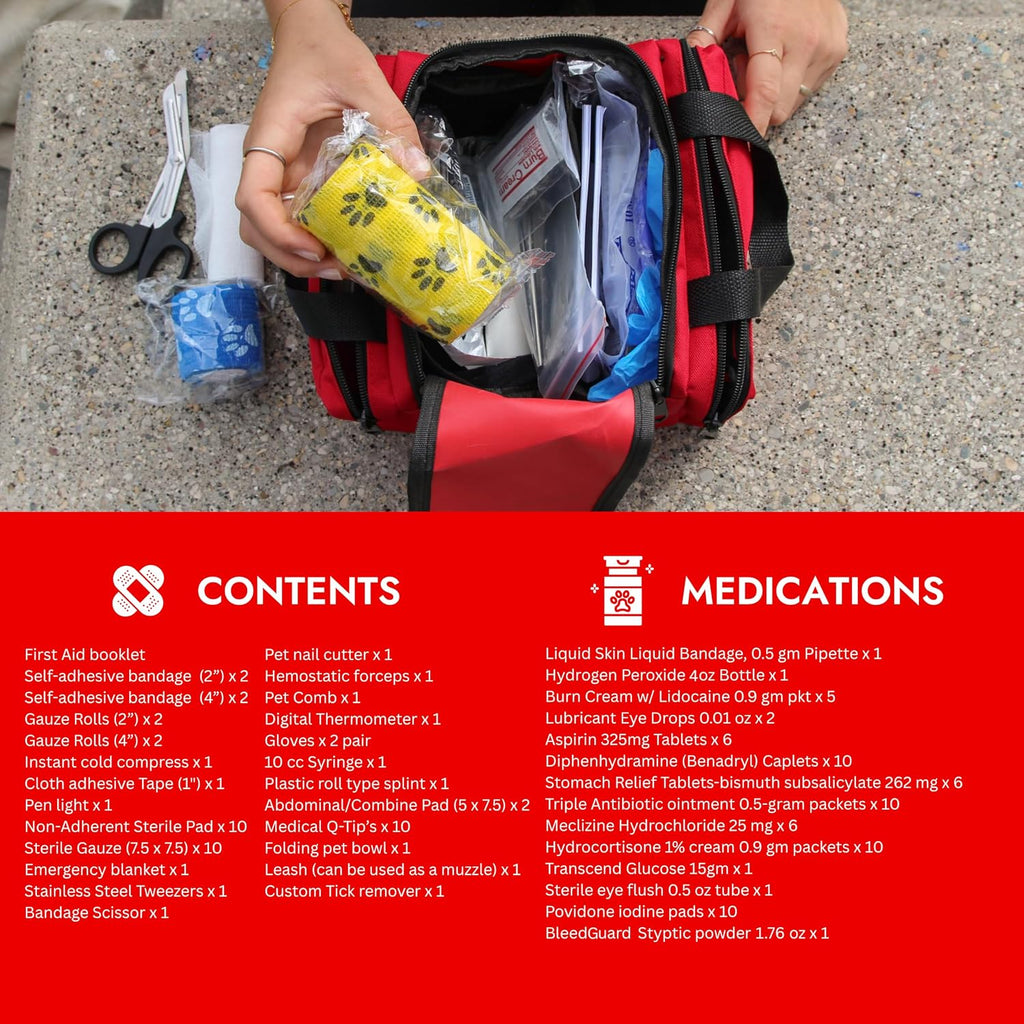 Cat & Dog First Aid Kit with Thermometer & Bandages (Medium)