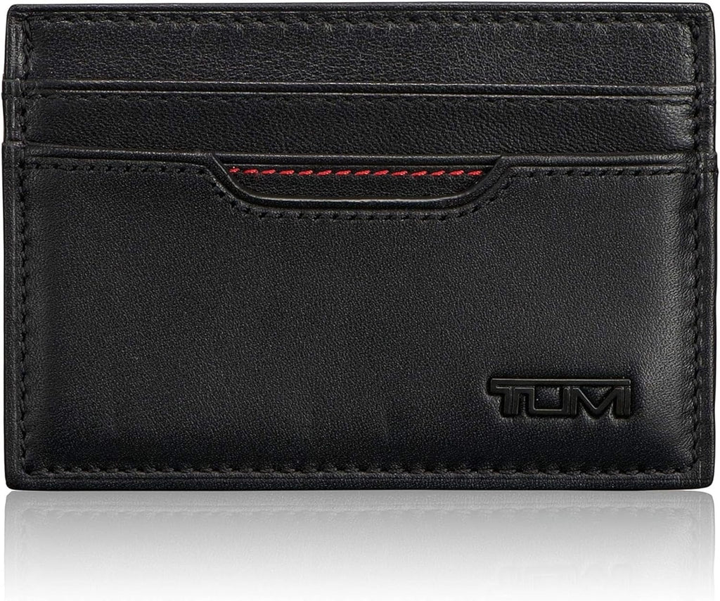 TUMI Delta Slim Card Case Wallet with RFID ID Lock for Men, Black