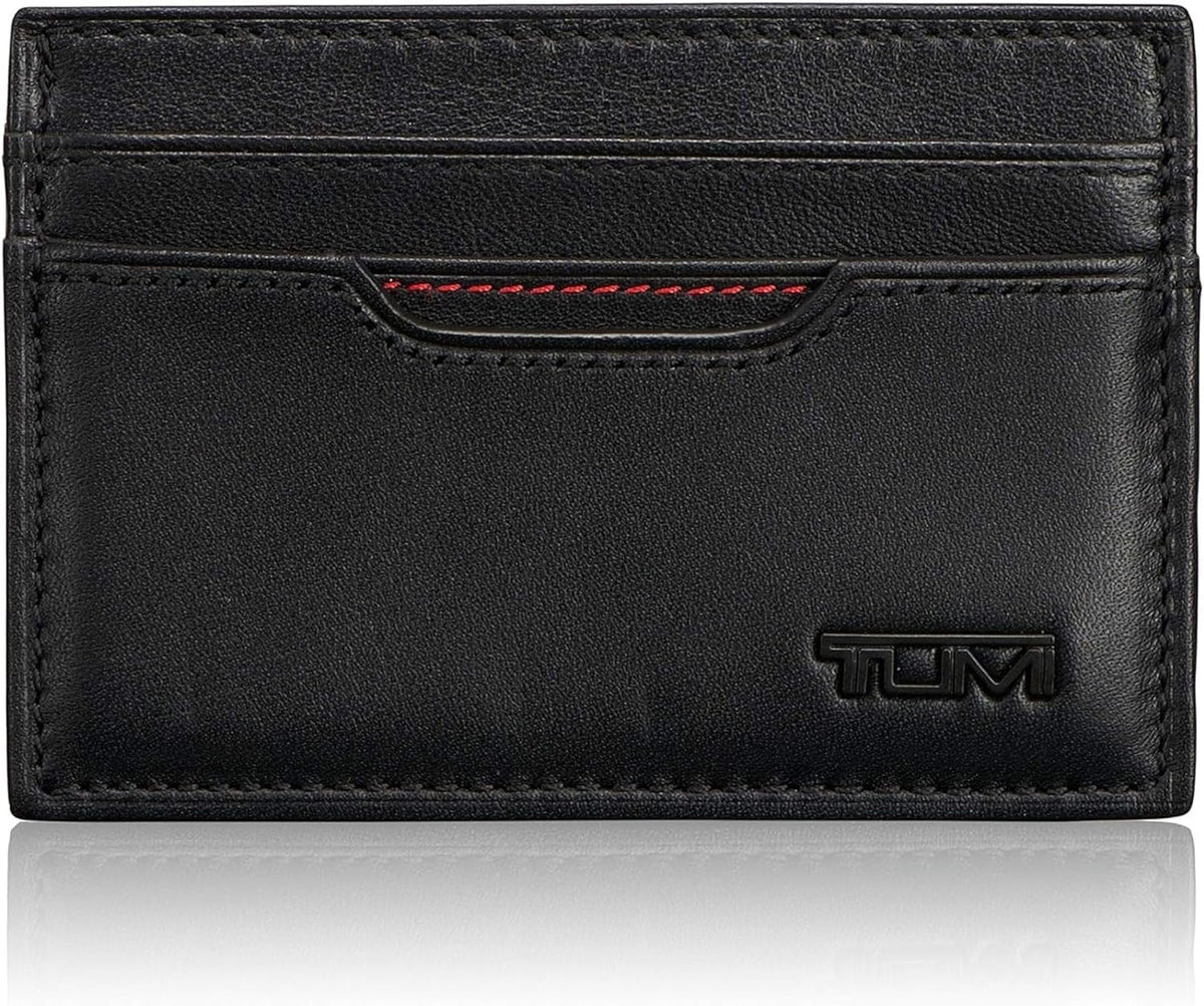 TUMI Delta Slim Card Case Wallet with RFID ID Lock for Men, Black