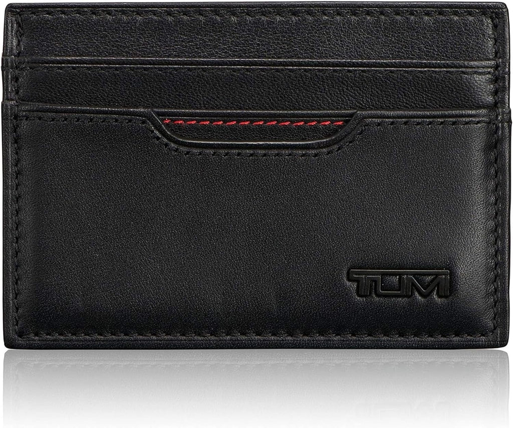 TUMI Delta Slim Card Case Wallet with RFID ID Lock for Men, Black