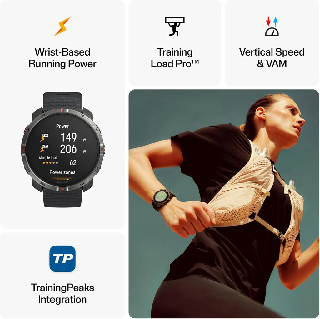 Polar Grit X2 outdoorowy zegarek z GPS – wyświetlacz AMOLED, mapy offline, GPS o podwójnej częstotliwości, EKG z nadgarstka, biosensory Elixir, TrainingPeaks, SpO2, do 7 dni pracy na baterii