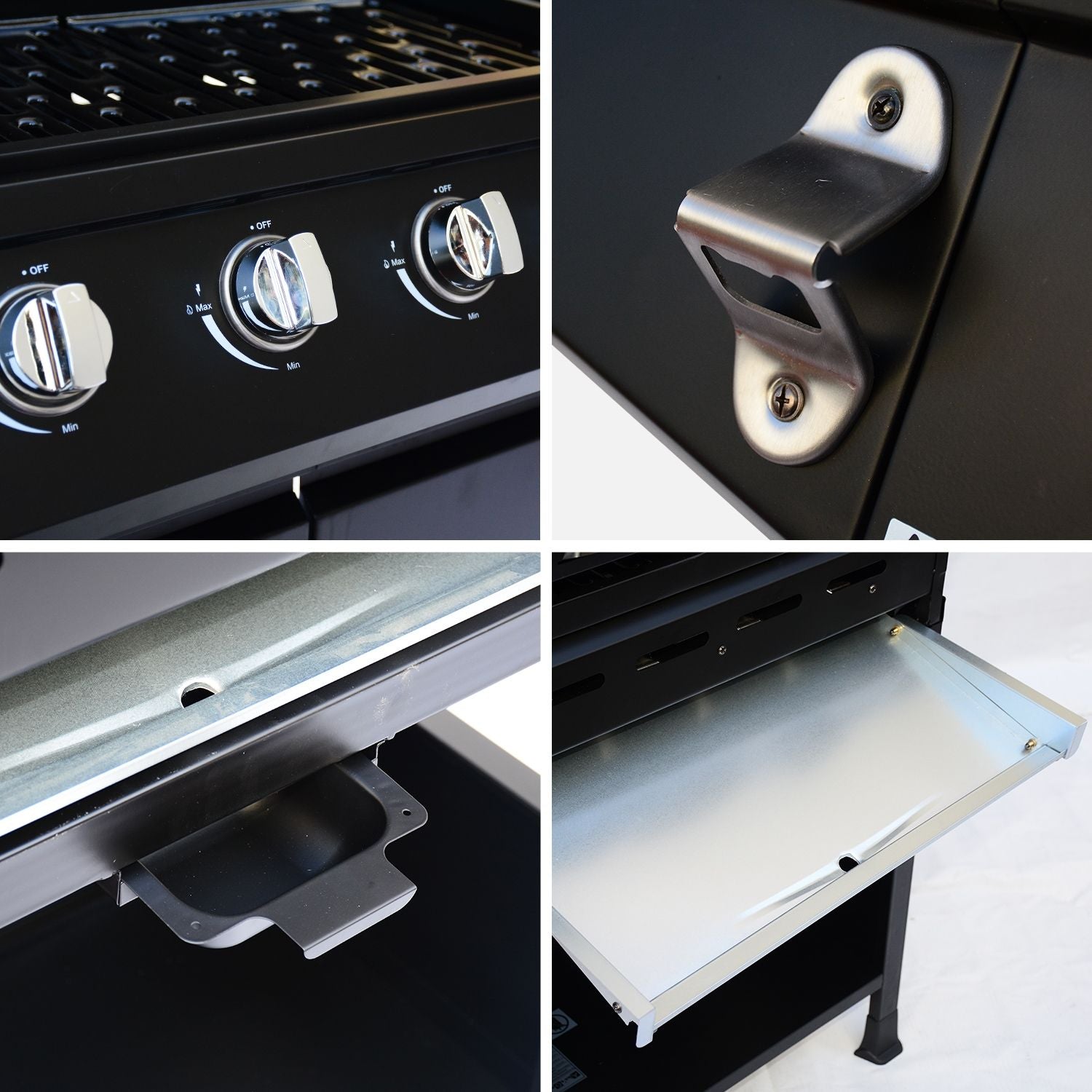 Grill gazowy Treville 4 Black - 4 palniki + 1 płyta grzewcza