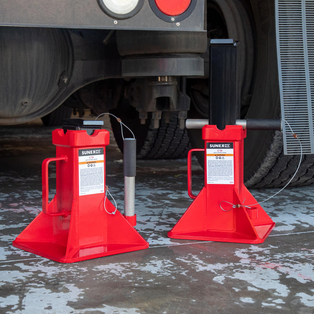 Sunex 1310 10-Ton Medium Height Pin Type Jack Stands, Pair, Red