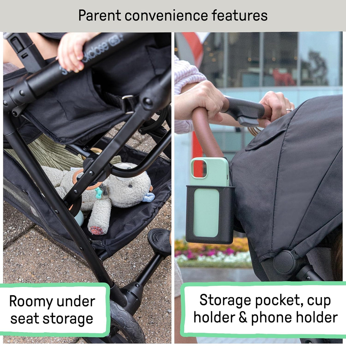 Ingenuity 3Dquickclose CS+ Compact Fold Stroller â Lightweight Stroller with Oversized Canopy, Extra-Large Storage and Compact Fold, Gray