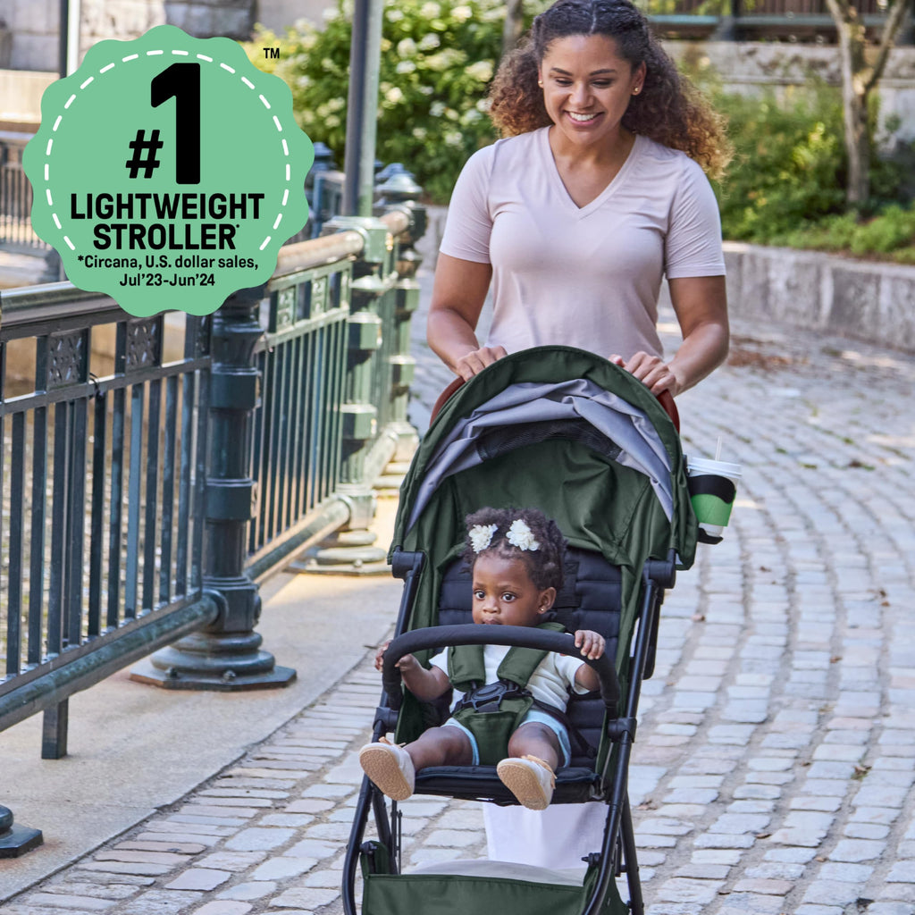 Ingenuity 3Dquickclose CS+ Compact Fold Stroller â Lightweight Stroller with Oversized Canopy, Extra-Large Storage and Compact Fold, Gray