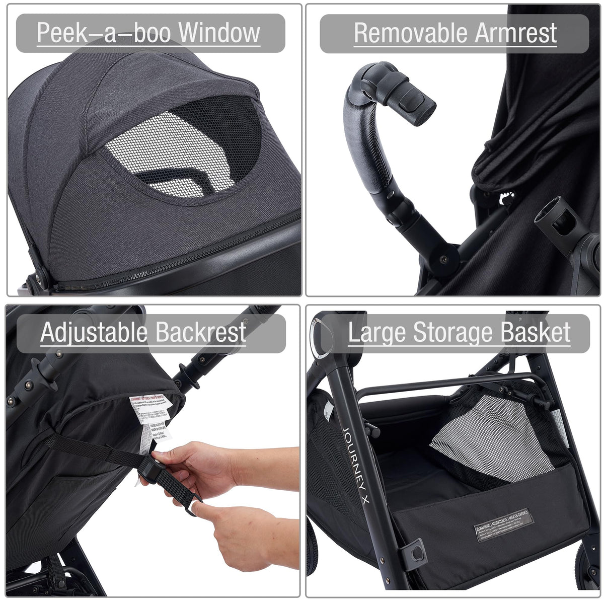 Accombe 2-in-1 Convertible Baby Stroller for Newborn to Toddler