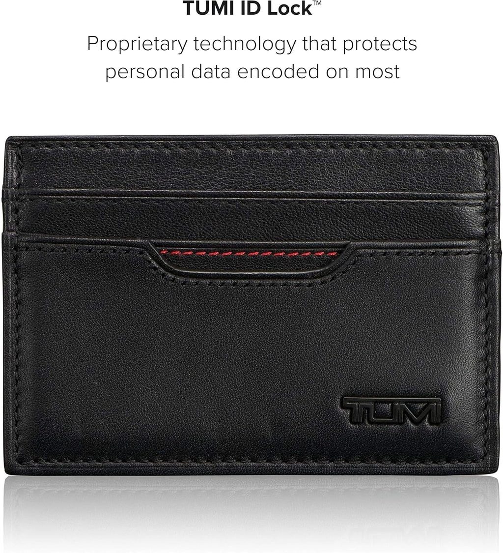 TUMI Delta Slim Card Case Wallet with RFID ID Lock for Men, Black