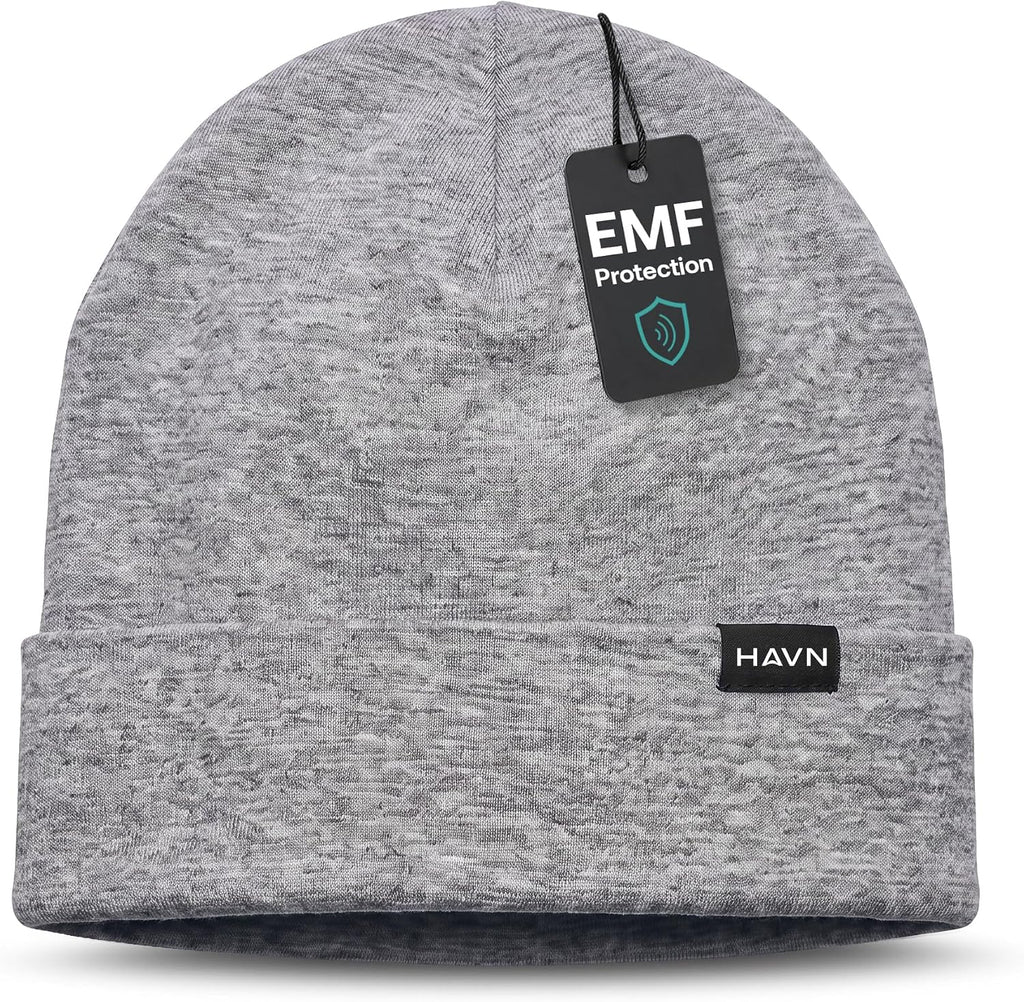 HAVN EMF Lightweight Beanie for Men & Women - Blocking Faraday Hat with WaveStopper Silver Shielding - Blocks 99% of WiFi 5G Cellphone Radiation - Breathable Sleep Cap - Heather Grey One Size