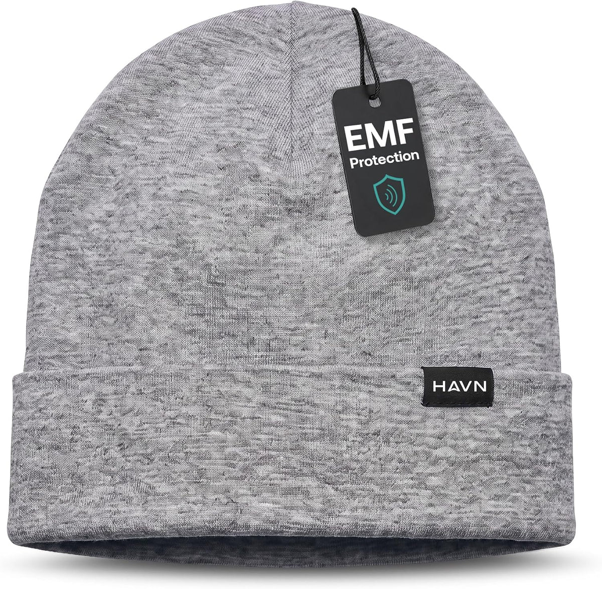 HAVN EMF Lightweight Beanie for Men & Women - Blocking Faraday Hat with WaveStopper Silver Shielding - Blocks 99% of WiFi 5G Cellphone Radiation - Breathable Sleep Cap - Heather Grey One Size