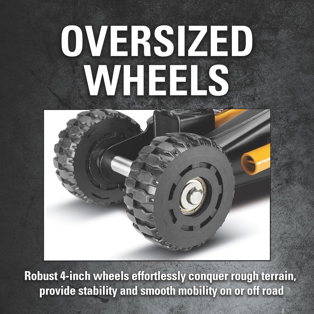 Cat Wheelie Off-Road Trolley Jack, 2 Ton, Portable, Oversized Wheels for Rugged Terrain - 980883ECE