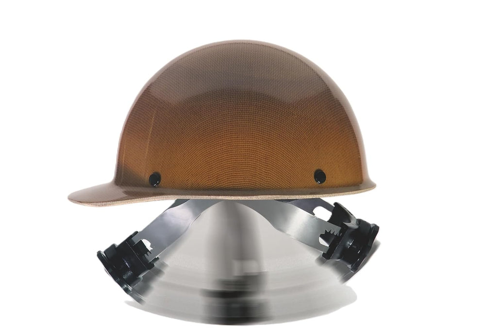 MSA 816651 Skullgard Cap Style Safety Hard Hat with Swing Ratchet Suspension | Non-slotted Cap, Made of Phenolic Resin, Radiant Heat Loads up to 350F - Standard Size in Tan