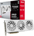 ASUS Prime Radeon RX 9070 XT White OC Edition 16 GB GDDR6 karta graficzna dla graczy (AMD Radeon RX9070XT RDNA 4, 2,5 gniazda, PCIe 5.0,1 x HDMI 2.1b, 3X DisplayPort 2.1a, biała
