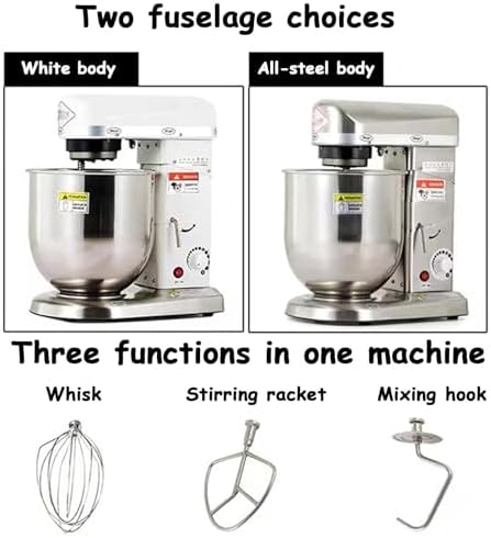 Profesjonalny mikser stojakowy, 3 Speed 10L Mixing Bowl 500W Electric z Beater & Dough Hok, komercyjny mikser kuchenny i ciasto, biały