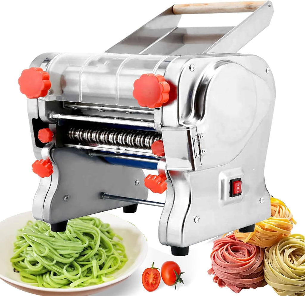 Elektryczna maszyna do makaronu ze stali nierdzewnej, 550 W/750 W komercyjna maszyna do makaronu, automatyczna maszyna do makaronu, do użytku domowego,RollerWidth16cm-KnifeWidth1.8mm