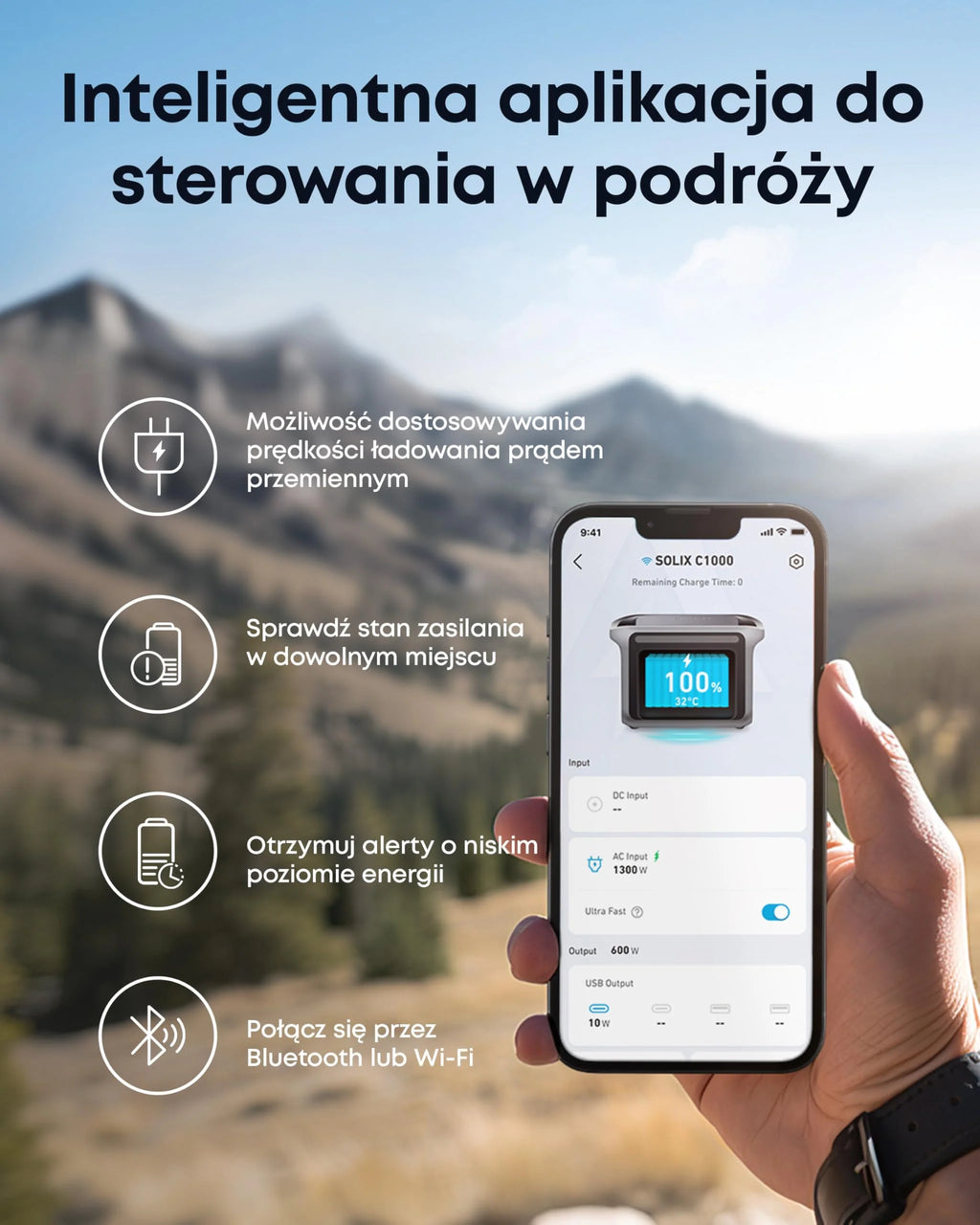Anker SOLIX C1000 Portable Power Station, generator słoneczny 1800 W, pełne ładowanie w 58 min w trybie ultraszybkim, stacja zasilająca LiFePO4 (kemping i awaryjnie do domu) (opcjonalny panel solarny)