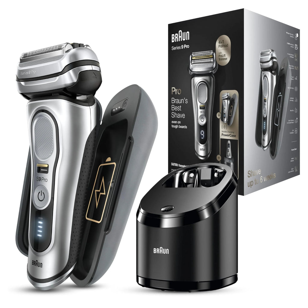 Braun Braun Series 9 Pro Golarka Męska z Głowicą Tnącą 4+1, Czarny/Srebrny, 5 ostrzy